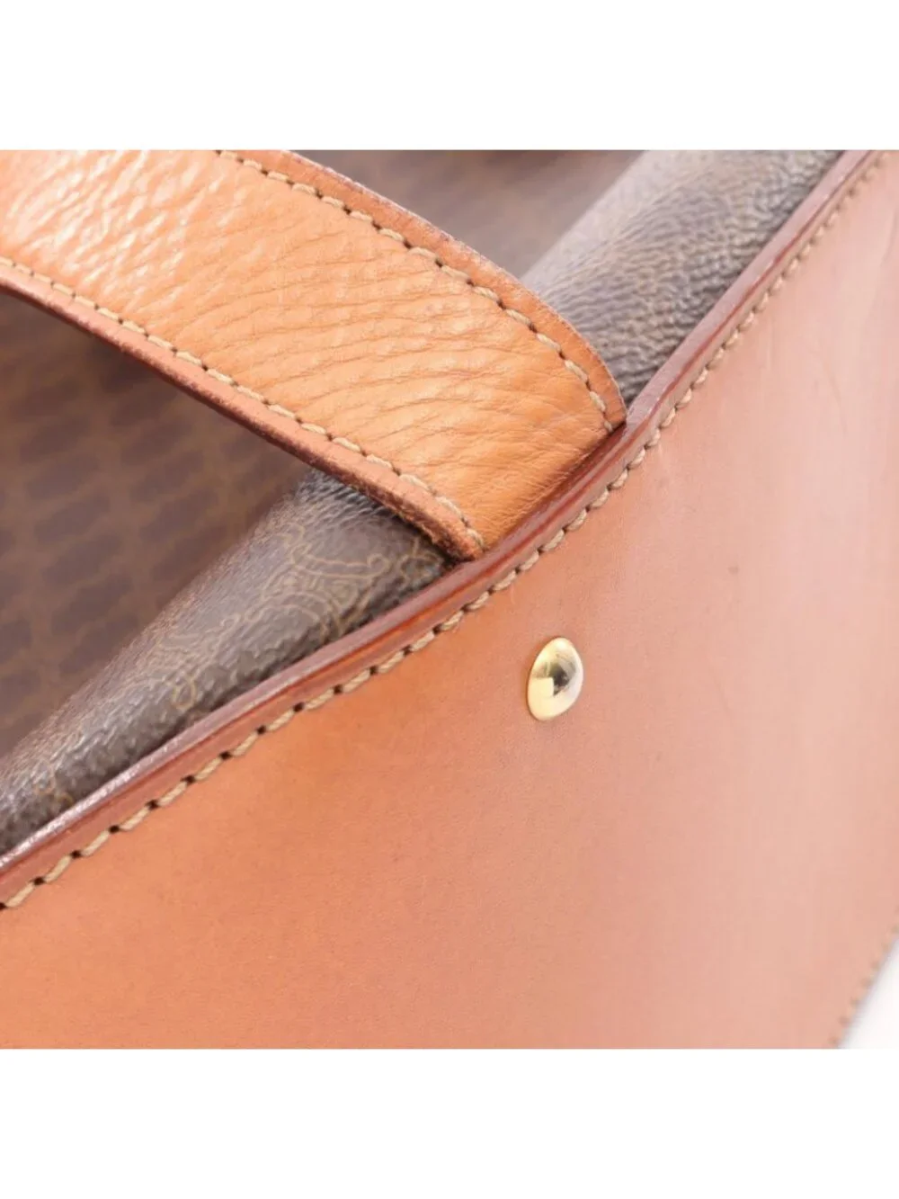 Celine Backpack Macadam Brown Dark Canvas Leather